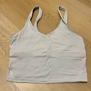 Amazon Women's Light Gray/White V-Neck Sports Bra